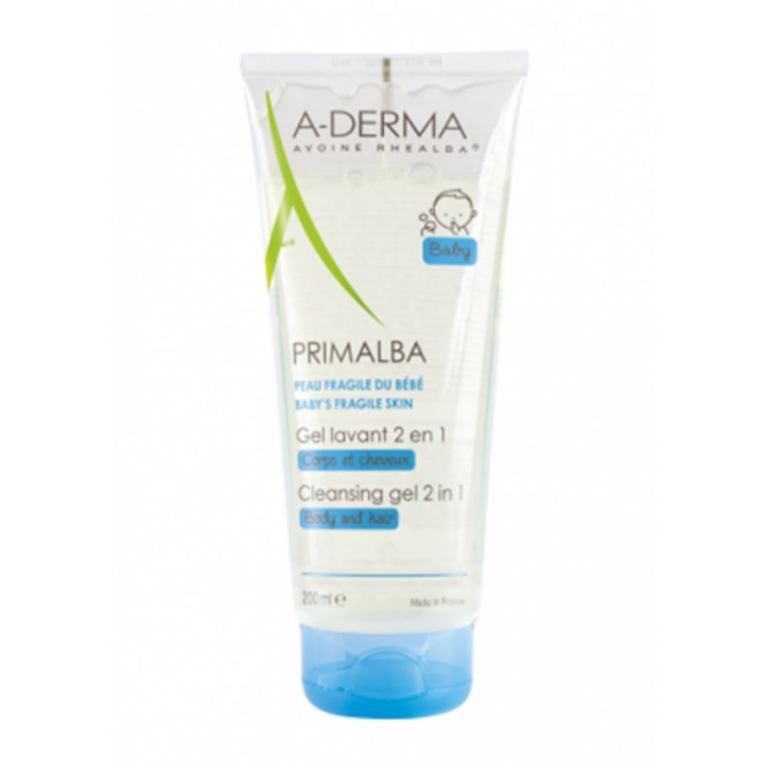 A-derma Primalba Gel Detergente 2 In 1 per le Pelli Fragili dei Neonati 200 ml