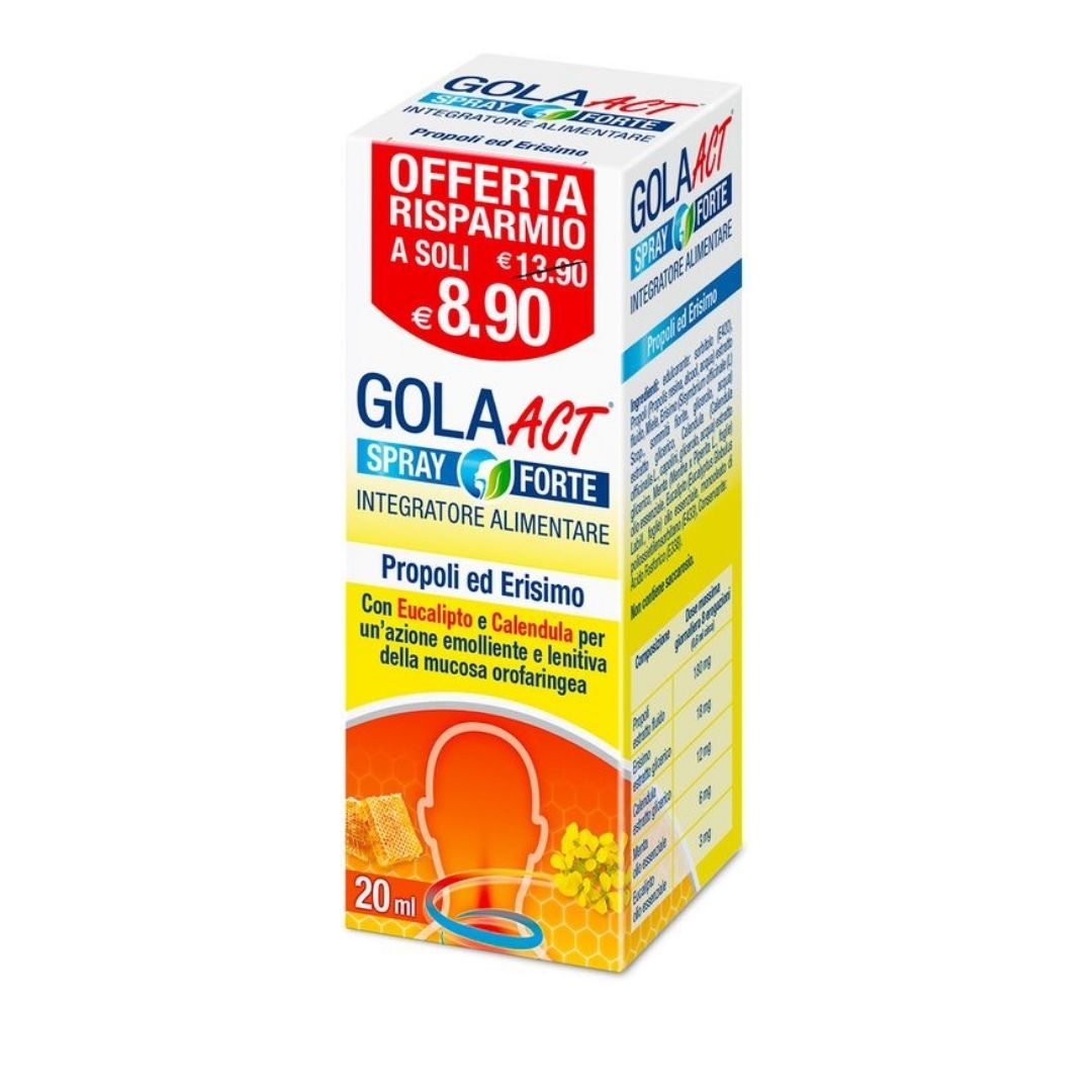 Gola Act Spray Forte Integratore con Propoli ed Erisimo 20 ml