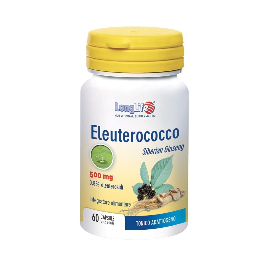 Longlife Integratore di Eleuterococco Tonico Adattogeno 60 capsule 500 mg