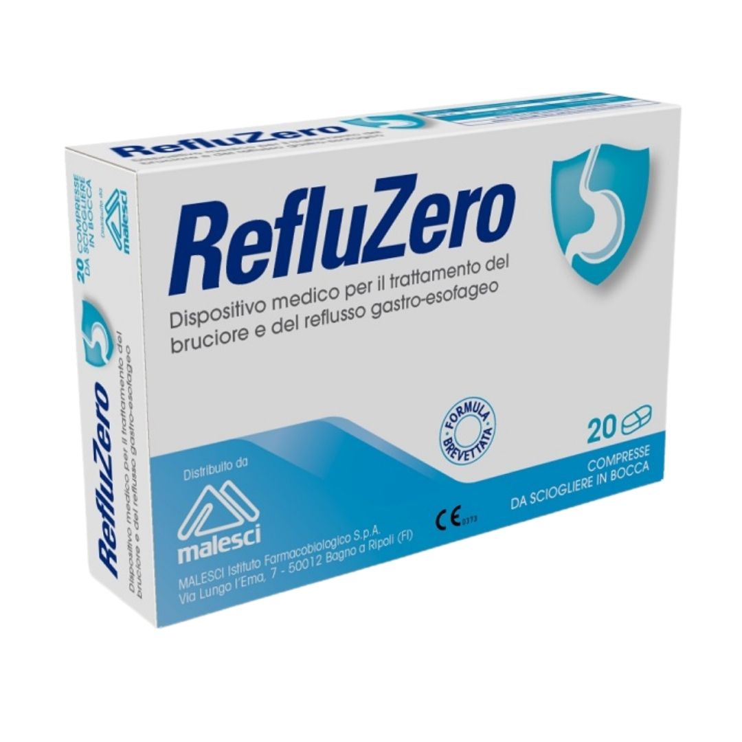 Refluzero Dispositivo Medico per il Reflusso Gastro Esofageo 20 compresse