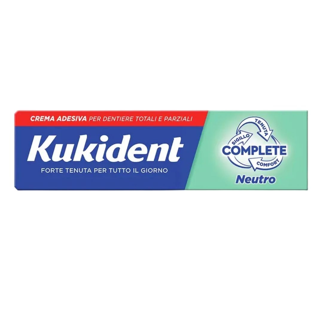 Kukident Complete Neutro Crema Adesiva Protettiva per Protesi Dentarie 65 g