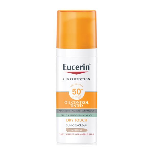 Eucerin Sun Face Oil Control Tinted Protezione Pelle Acneica SPF50+ Medium 50 ml