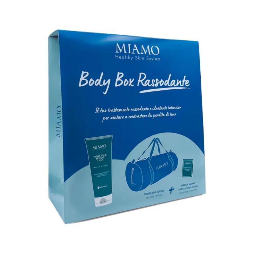 Miamo Body Box Rassodante Crema Idratante 200 ml + Antismagliature 5 ml + Borsa