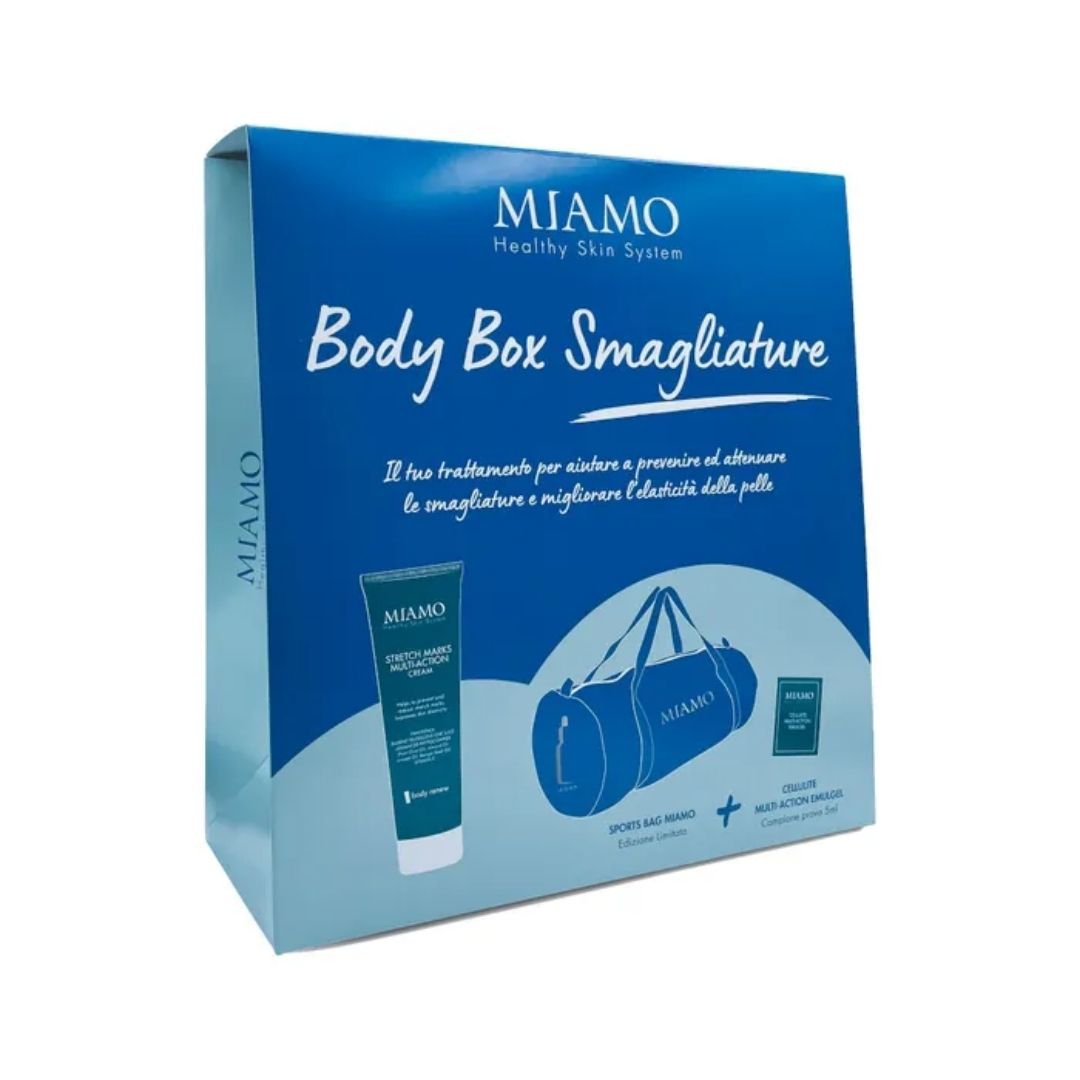 Miamo Body Box Stretch Crema Smagliature 150 ml + Emulgel Cellulite 5ml + Borsa