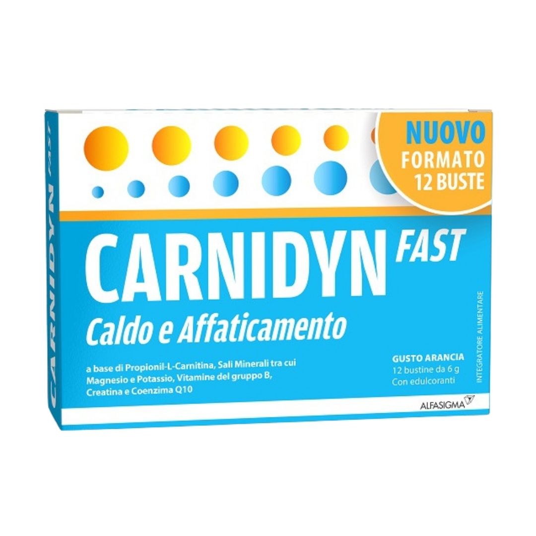 Carnidyn Fast Integratore Multivitaminico Contro Caldo e Affaticamento 12Bustine