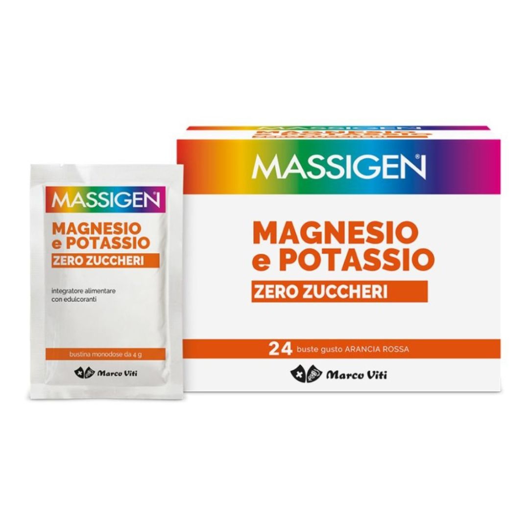 Massigen Magnesio e Potassio Zero Zuccheri Integratore Vitaminico 24 Bustine