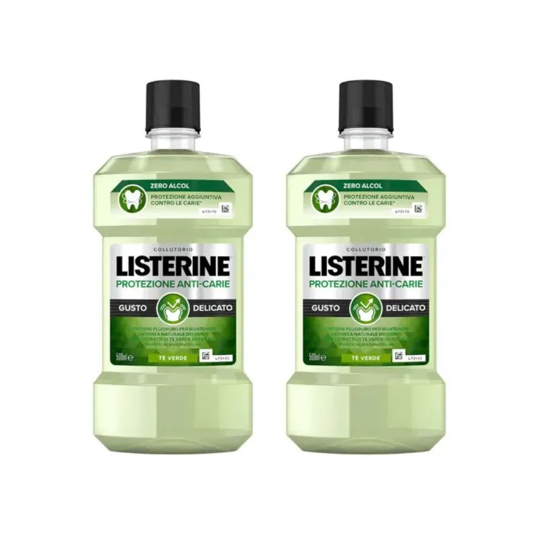 Listerine Protezione Anti-Carie Collutorio Gusto Delicato 2x500 ml