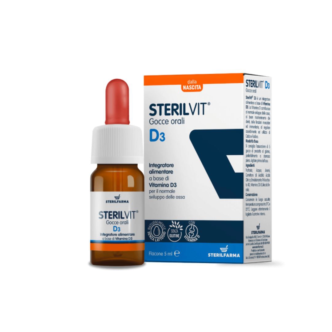 Sterilfarma Sterilvit D3 Integratore per lo Sviluppo delle Ossa Gocce 5 ml