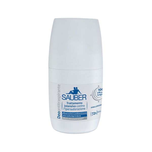 Sauber Deodorante Antitraspirante Per L'Ipersudorazione 72h Roll-On 50 ml
