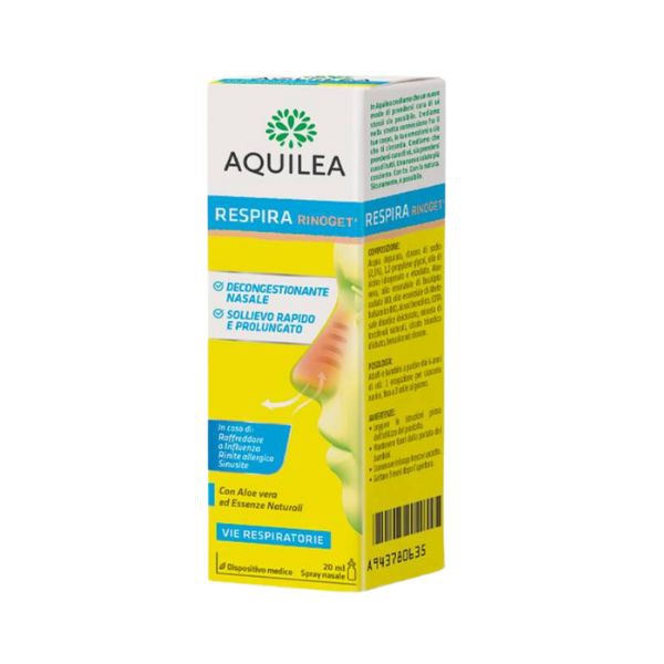 Aquilea Respira Rinoget Spray Decongestionante Ipertonico Con Aloe Vera 20 ml