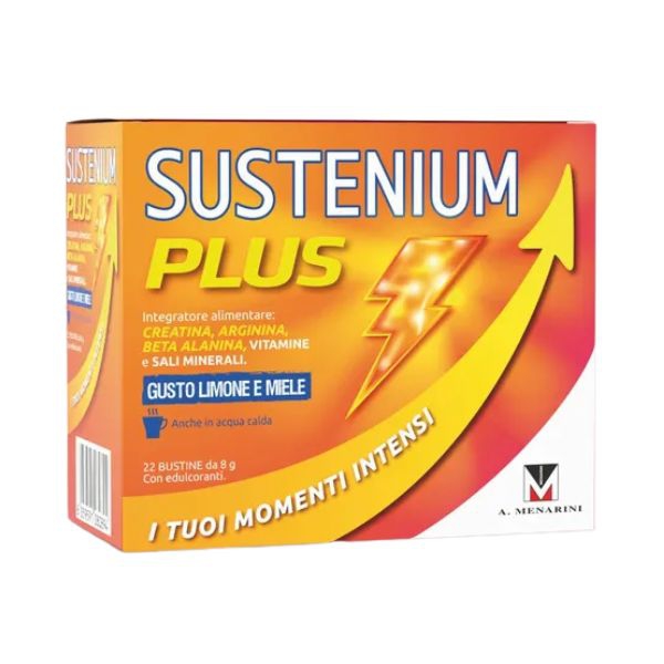 Sustenium Plus Integratore Vitaminico Gusto Limone e Miele 22 Bustine
