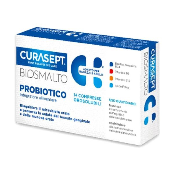 Curasept Biosmalto Probiotico Integratore per il Microbiota Orale 14 Compresse