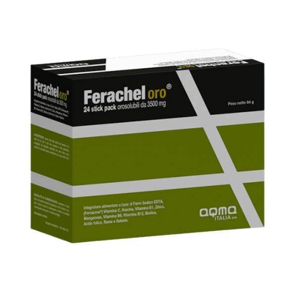 Ferachel Oro Integratore Multivitaminico A Base Di Ferro 24 Stick Orosolubili