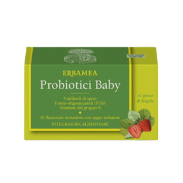 Erbamea Probiotici Baby 10mld Integratore per l'Intestino 10 Flaconcini