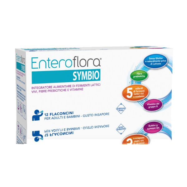 EnteroFlora Symbio Integratore di Fermenti Lattici 12 Flaconcini 10 ml