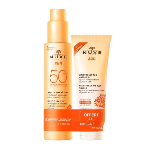 Nuxe Sun Latte Solare Spray Spf50 150 ml + Shampoo Doccia Doposole 100 ml