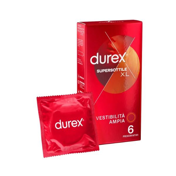 Durex Supersottile XL Vestiblit Ampia Preservativi 6 Pezzi