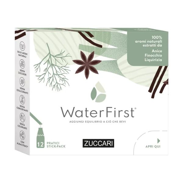 Zuccari WaterFirst Aromatizzatore per Acqua Anice/Finocchio/Liquirizia 12 Stick