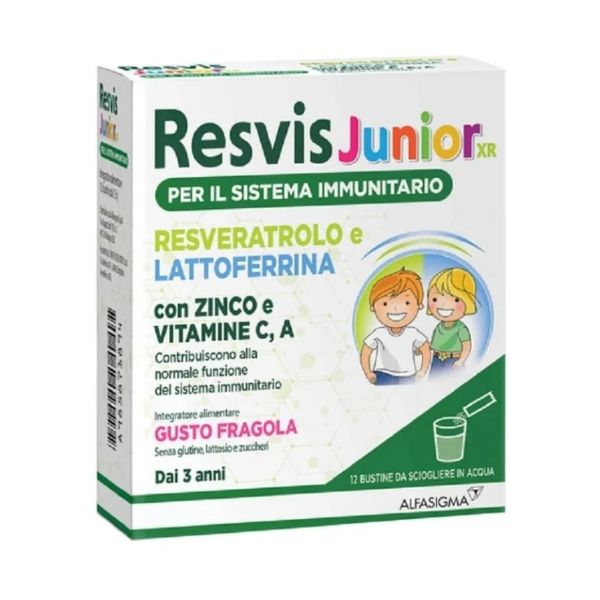 Alfasigma Resvis Junior Xr Integratore per il Sistema Immunitario 12 Bustine