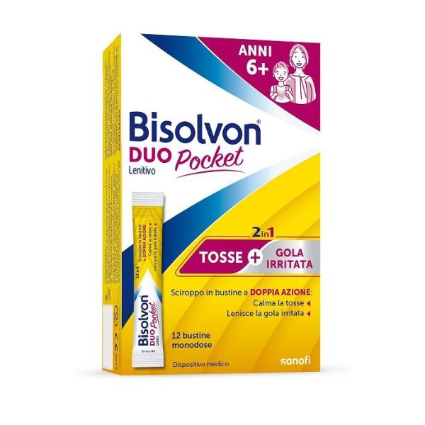 Bisolvon Duo Pocket Lenitivo Tosse + Gola Irritata 12 Bustine