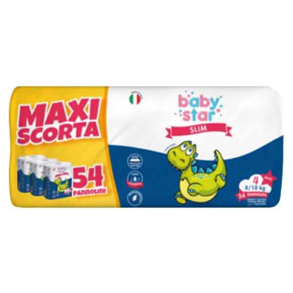 Babystar Pannolini Slim Maxiscorta Taglia 4 54 Pezzi