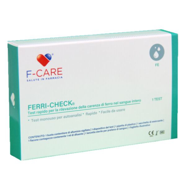 F-care Ferri-Check Test Per Rilevazione Della Carenza Di Ferro Nel Sangue Intero