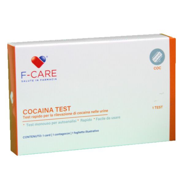 F-care Cocaina Test Rapido Di Autoanalisi Per Rilevazione Di Cocaina Nell'Urina