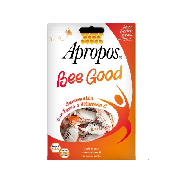 Apropos Bee Good Caramelle con Ferro e Vitamina c Senza Zuccheri Aggiunti 50 gr