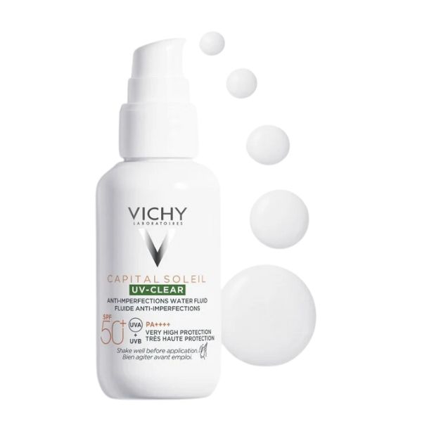 Vichy Capital Soleil UV-Clear SPF 50+  Fluido Anti-Imperfezioni per Pelli Grasse 40 ml