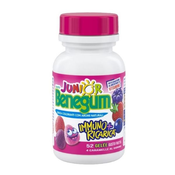 Benegum Junior Immuno + Ricarica Integratore Vitaminico Gusto Frutta 52 Gelee