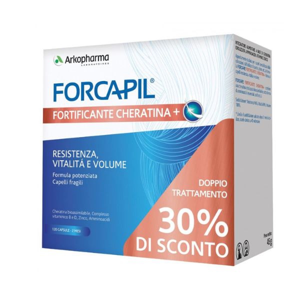 Arkopharma Forcapil Fortificante Cheratina Integratire per Capelli 120 Capsule
