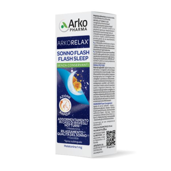 Arkorelax Flash Sonno Integratore a base di Melatonina Spray 20 ml