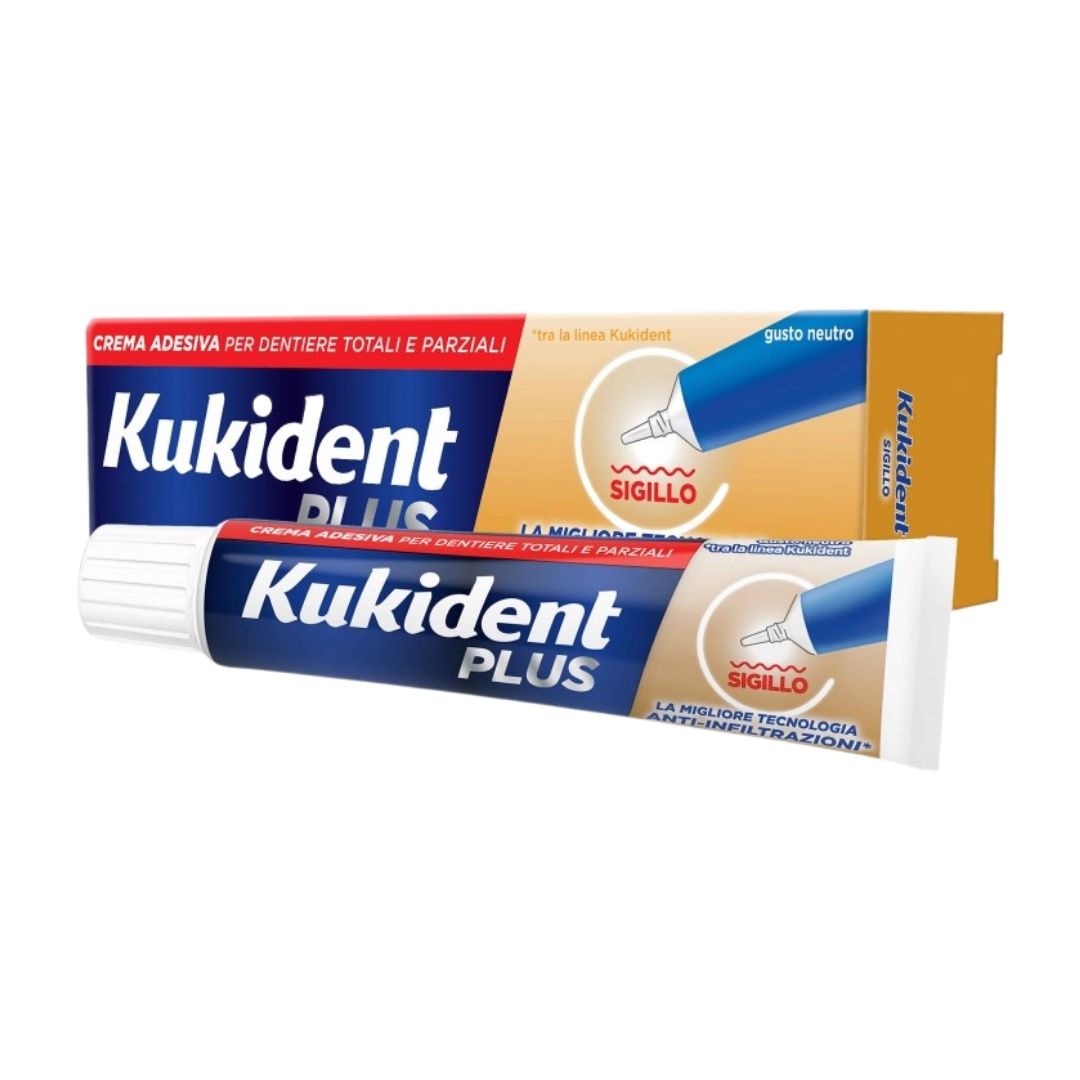 Kukident Plus Sigillo Crema Adesiva per Protesi Dentarie 40g