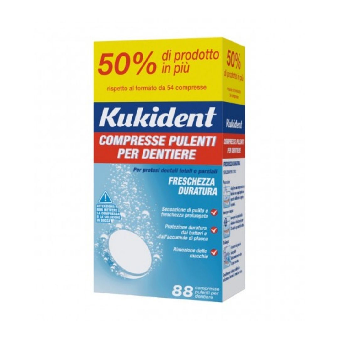 Kukident Cleanser Fresh 88 Compresse Pulenti per Dentiere