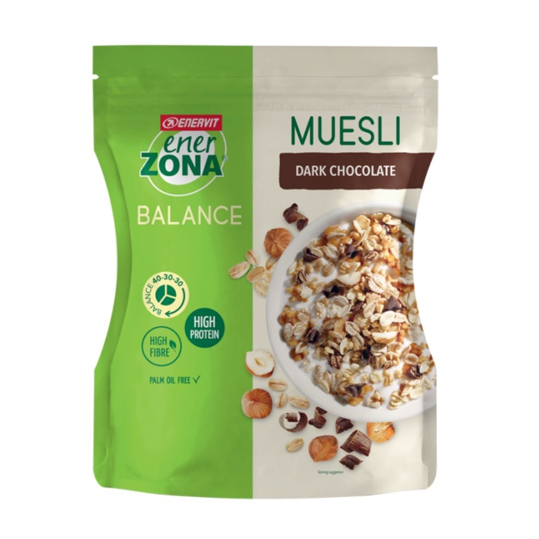 EnerZona Muesli Dark Chocolate Ricco di Proteine Balance 40-30-30 230 g