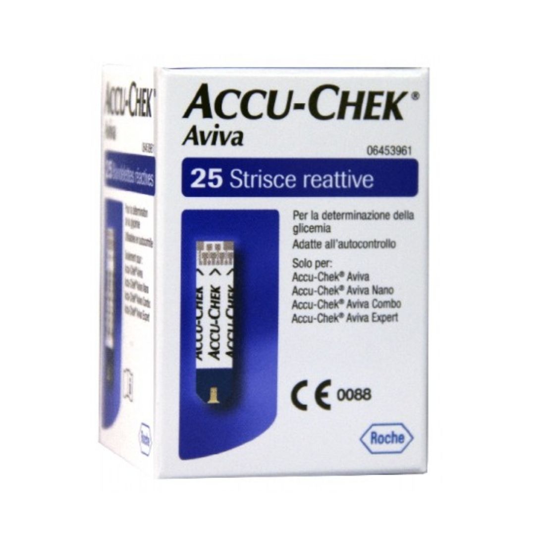 Accu-Chek Aviva 25 Strisce Rilevatrici della Glicemia