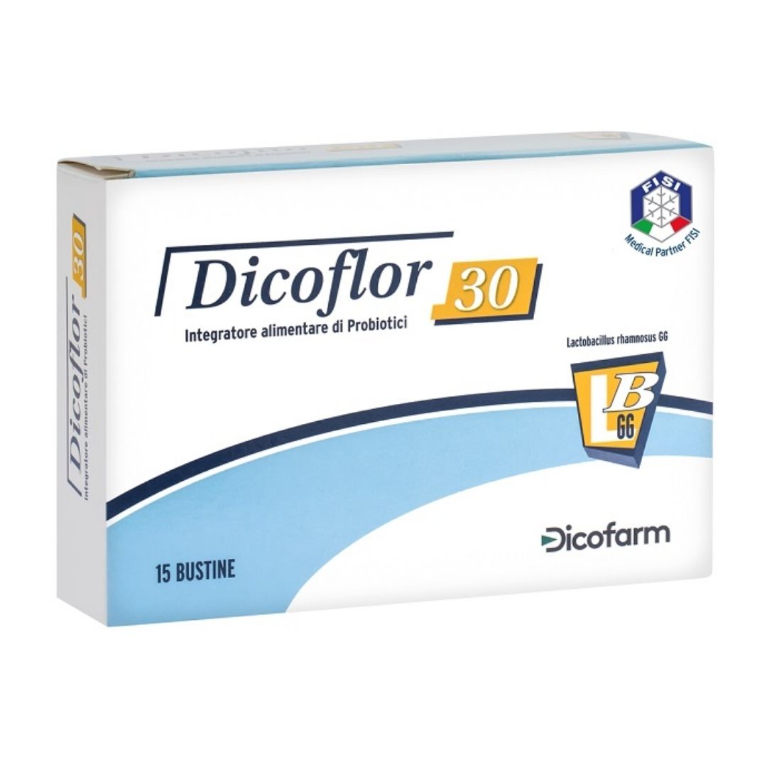 Dicofarm Dicoflor 30 Integratore di Probiotici Flora Batterica 15 Bustine
