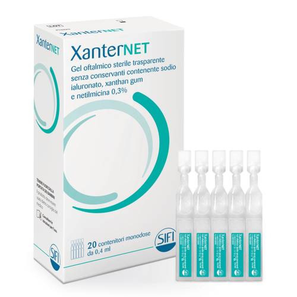 XanterNet Gel Olftalmico Sterile Protegge il Fondo Oculare 20 Flaconi da 0,4 ml