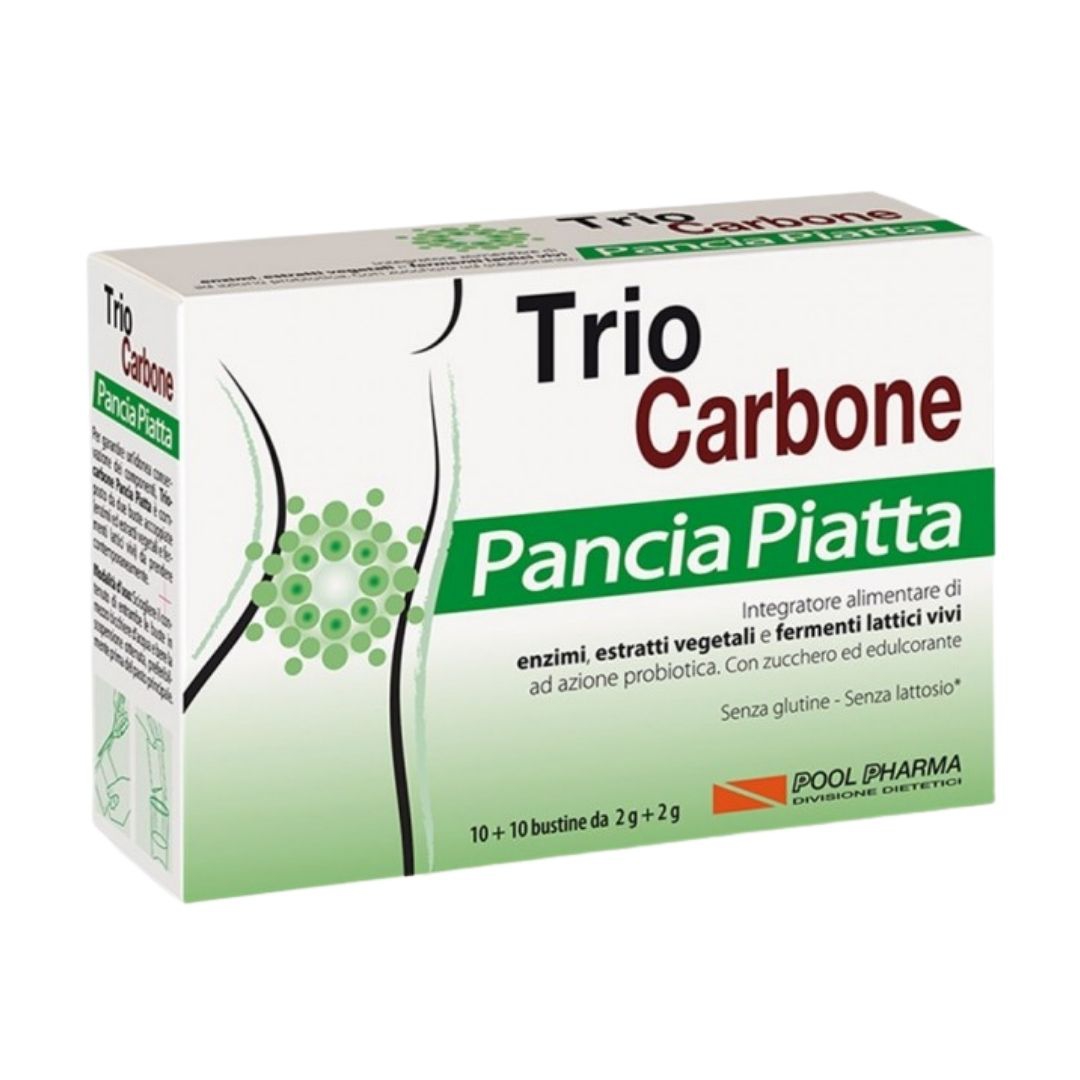 Triocarbone Pancia Piatta Integratore Alimentare 10+10 Buste da 2g + 2 g