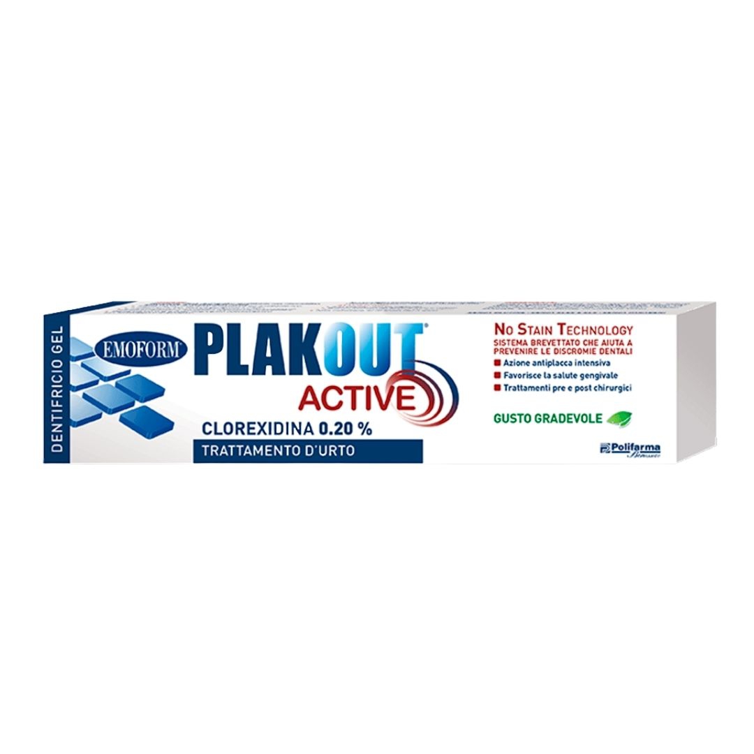 Emoform Plakout Active Dentifricio Gel 0 20% Trattamento D Urto 75 ml