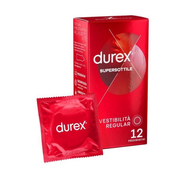 Durex Supersottile Profilattici Vestibilità Regular 12 Pezzi