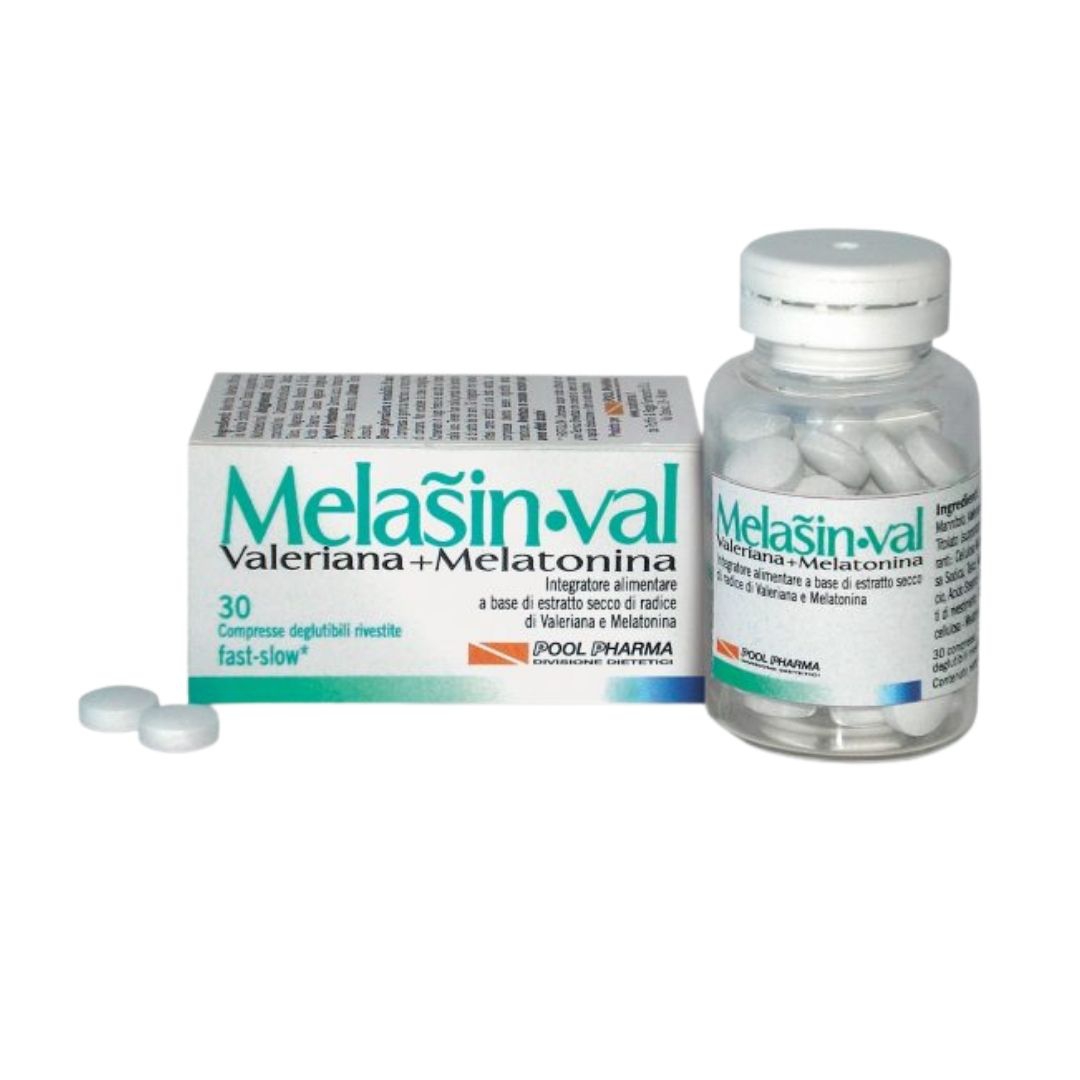 Melasin Val 1 mg Integratore di Valeriana Melatonina per il Sonno 30 Compresse