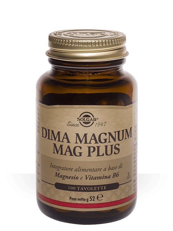 Solgar Linea Vitamine Minerali Dima Magnum Mag Plus 100 Tavolette