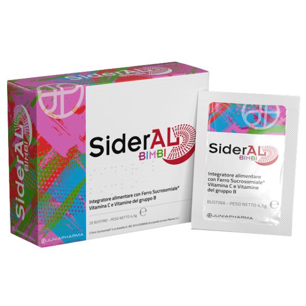 SiderAl Bimbi Integratore Con Ferro Vitamine E Acido Folico 20 Bustine