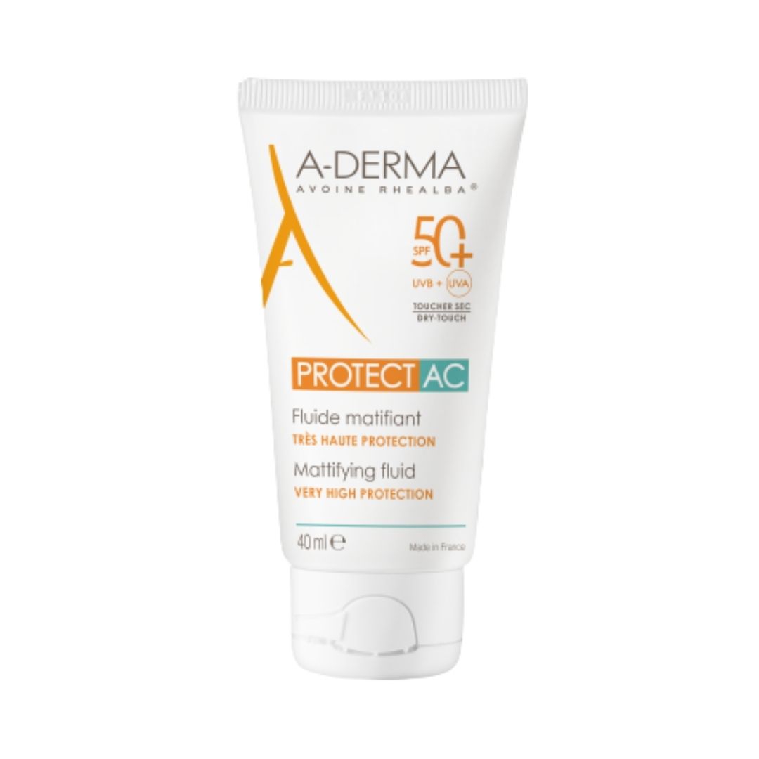 A-Derma Protect AC SPF50+ Protezione Alta Fluido Viso Pelle Grassa e Acne 40 ml