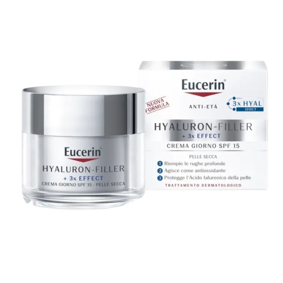 Eucerin Hyaluron-Filler Antirughe Crema Giorno SPF 15 per Pelle Secca 50 ml