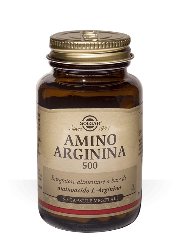 Solgar Linea Aminoacidi Amino Arginina 500 Integratore Alimentare 50 Capsule