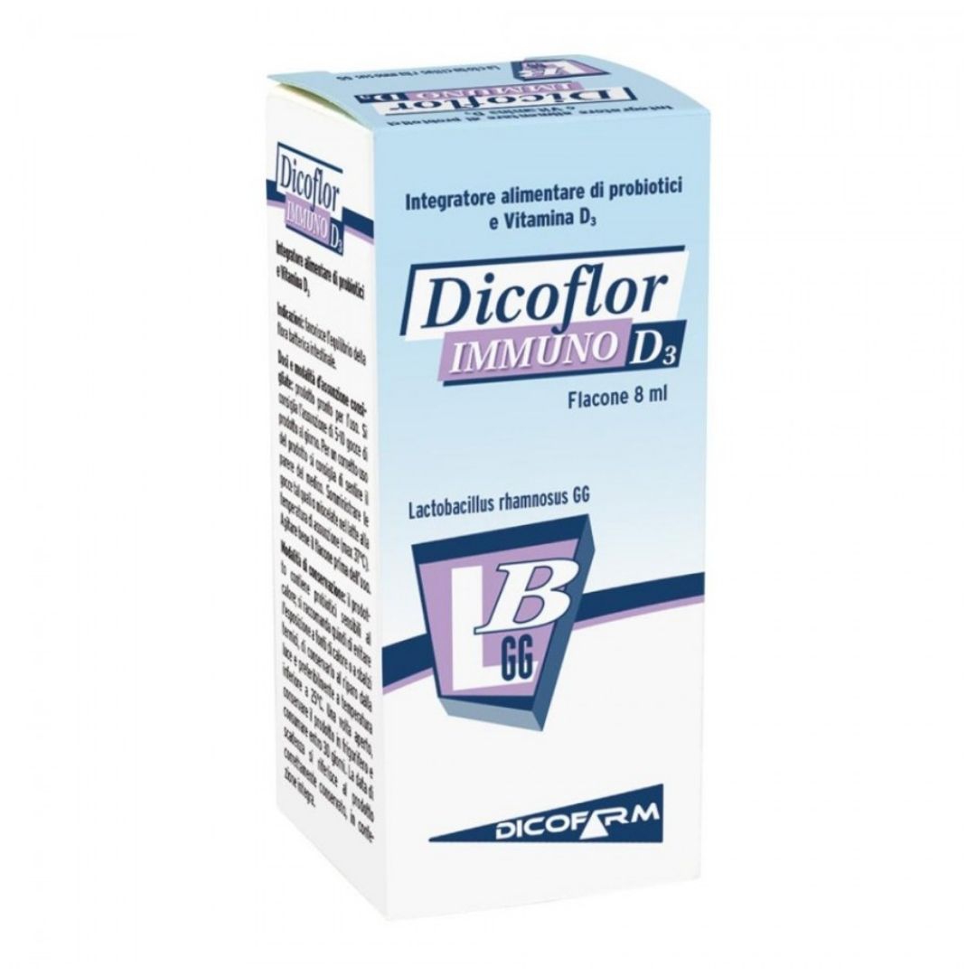 Dicofarm Dicoflor Immuno D3 Integratore di Probiotici e Vitamina D3 8 ml