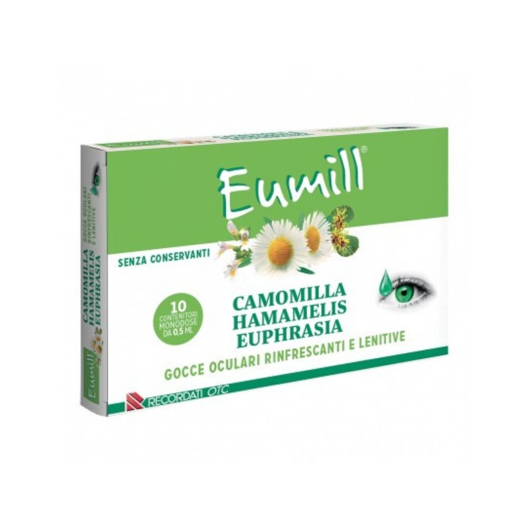 Eumill Gocce Oculari Rinfrescanti e Lenitive alla Camomilla 10 Flaconi da 0 5 ml