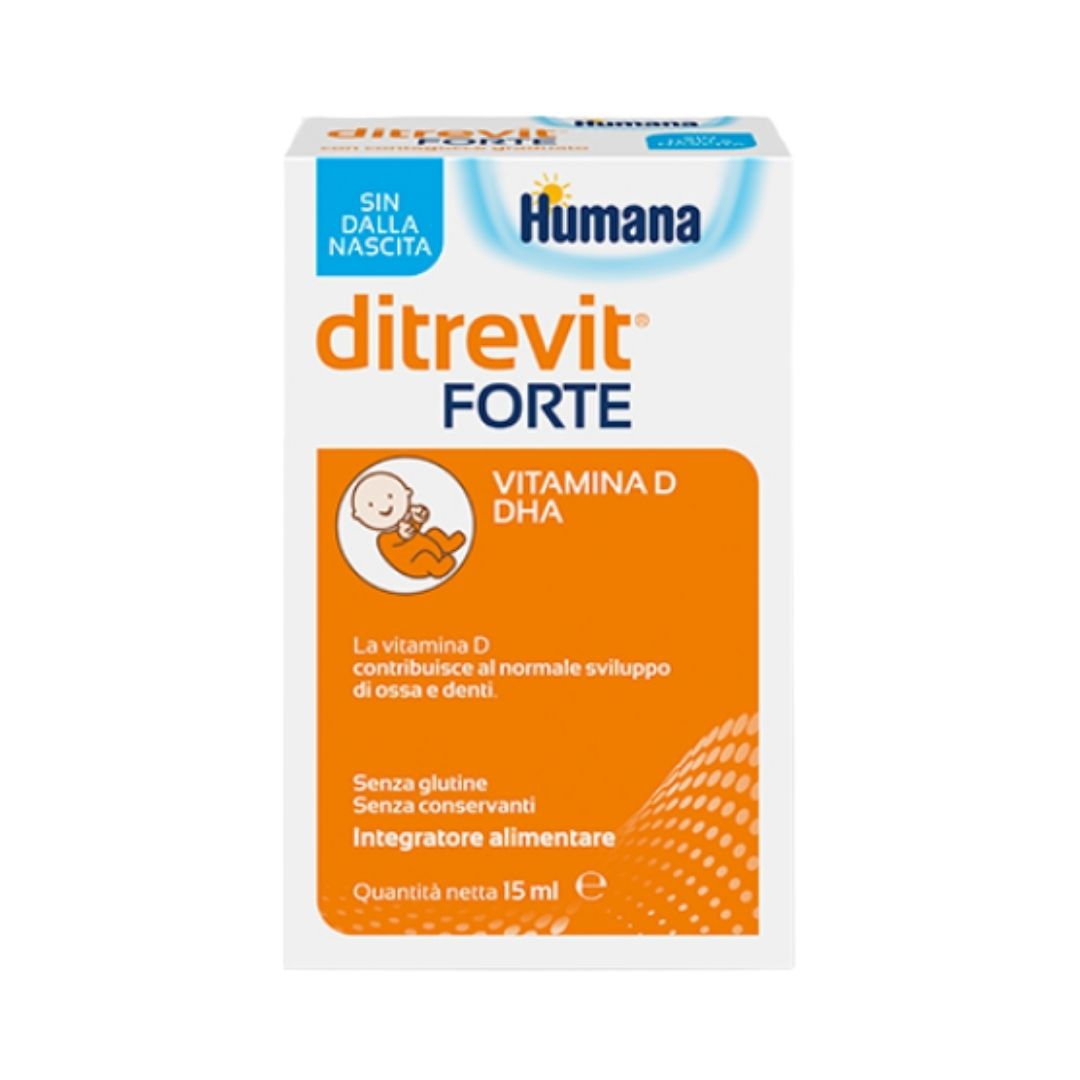Humana Ditrevit Forte Integratore Alimentare di Vitamina D e DHA in Gocce 15 ml